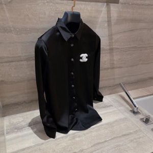 Replica Designer Chanel Women Fashion Casual Solid Color Double C Letters Shirt