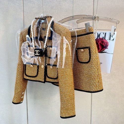 Replica Designer Chanel Women Fashion Coat And Skirt 2PCS Suit