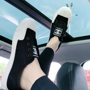 Replica Designer Chanel Women Fashion Double C Letters Canvas Breathable Sneakers
