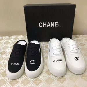 Replica Designer Chanel Women Fashion Double C Letters Canvas Thick-Soled Embroidery Sneakers