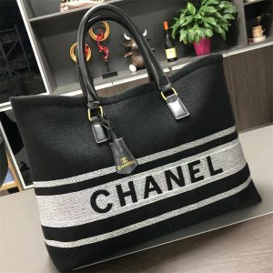 Replica Designer Chanel Women Fashion Double C Letters Canvas Tote Bag