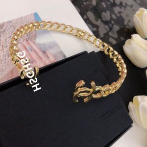 Replica Designer Chanel Women Fashion Double C Letters Chain Necklace