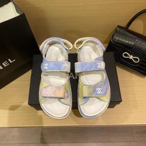 Replica Designer Chanel Women Fashion Double C Letters Flat Sandals