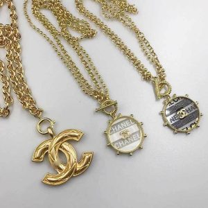 Replica Designer Chanel Women Fashion Double C Letters Golden Color Necklace