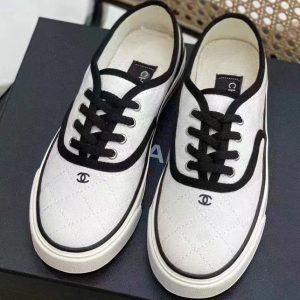 Replica Designer Chanel Women Fashion Double C Letters Lace-Up Embroidery Canvas Shoes