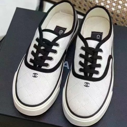 Replica Designer Chanel Women Fashion Double C Letters Lace-Up Embroidery Canvas Shoes