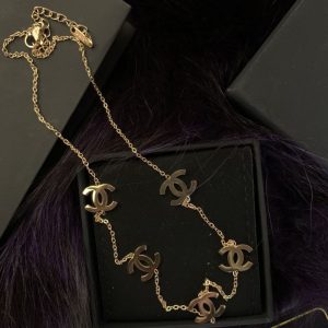 Replica Designer Chanel Women Fashion Double C Letters Necklace