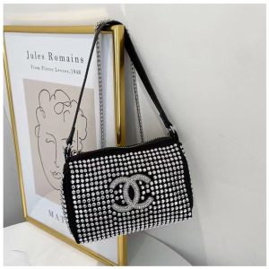 Replica Designer Chanel Women Fashion Double C Letters Rhinestones Chain Bags