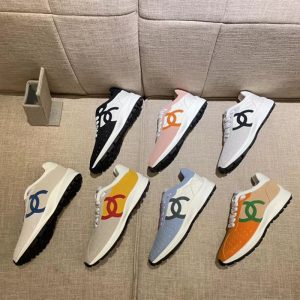 Replica Designer Chanel Women Fashion Double C Letters Thick Bottom Sneakers
