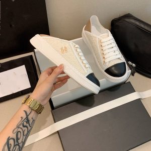 Replica Designer Chanel Women Fashion Double C Letters Thick-Soled Color-Blocking Soft-Soled Sneakers