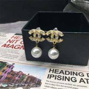 Replica Designer Chanel Women Fashion Double C Pearl Earrings
