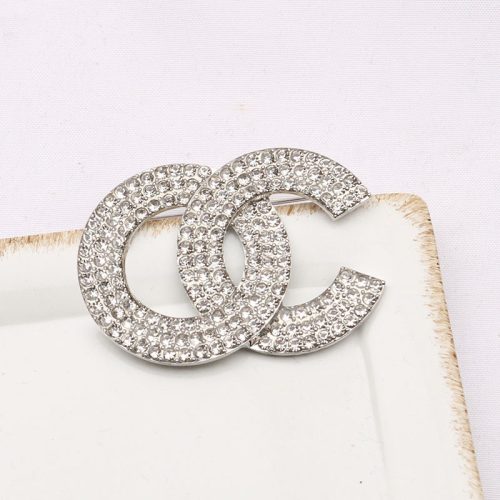 Replica Designer Chanel Women Fashion Double C Rhinestone Brooches