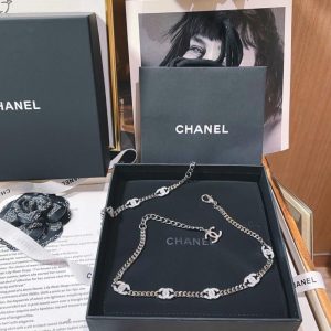 Replica Designer Chanel Women Fashion Double C Rhinestone Necklaces