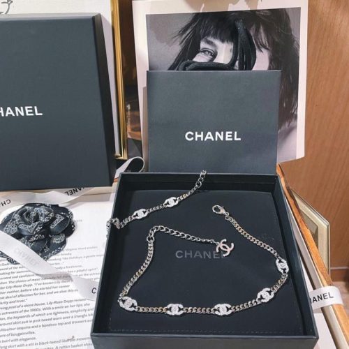 Replica Designer Chanel Women Fashion Double C Rhinestone Necklaces