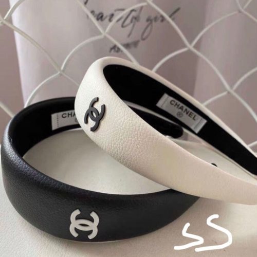Replica Designer Chanel Women Fashion Double C Solid Color Headband