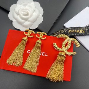 Replica Designer Chanel Women Fashion Double C Tassel Earrings