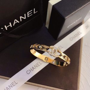 Replica Designer Chanel Women Fashion Double C Titanium Steel Bracelet