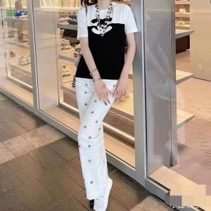 Replica Designer Chanel Women Fashion Embroidered T-shirts
