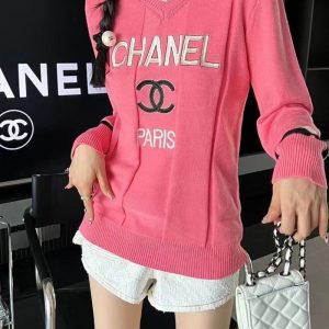 Replica Designer Chanel Women Fashion Embroidery Round Neck Long-Sleeved Sweater