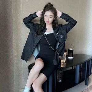 Replica Designer Chanel Women Fashion Embroidery Solid Color Denim Shirt