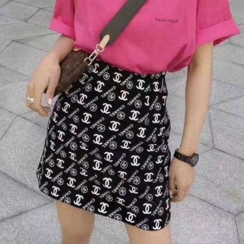 Replica Designer Chanel Women Fashion High Waist Printing Short Skirt