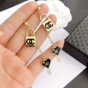 Replica Designer Chanel Women Fashion Key Lock Earrings