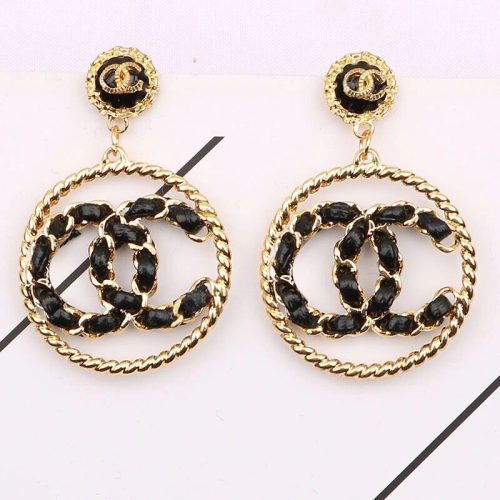 Replica Designer Chanel Women Fashion Leather Rope Braided Earrings