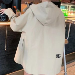 Replica Designer Chanel Women Fashion Length Hooded Coat