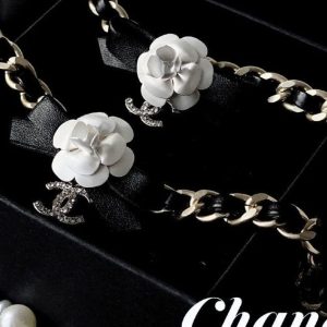 Replica Designer Chanel Women Fashion Letters Camellia Leather Rope Necklace