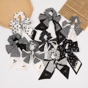 Replica Designer Chanel Women Fashion Letters Houndstooth Silk Scarf