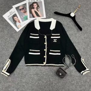 Replica Designer Chanel Women Fashion Long-Sleeved Knitted Cardigan