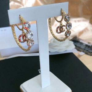Replica Designer Chanel Women Fashion Multicolor Rhinestone Earrings