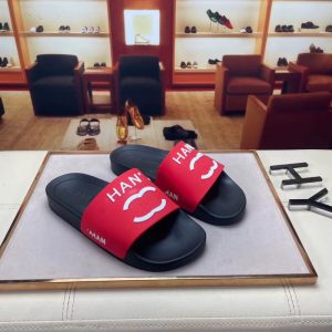 Replica Designer Chanel Women Fashion One-Word Letter Candy Color Slippers
