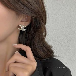 Replica Designer Chanel Women Fashion Pearl Double C Earrings