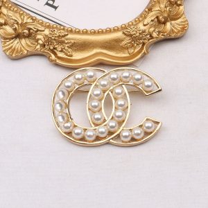 Replica Designer Chanel Women Fashion Pin Style Pearl Brooch