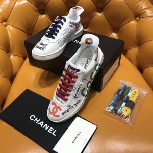 Replica Designer Chanel Women Fashion Printing Canvas Sneakers