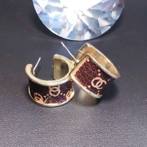 Replica Designer Chanel Women Fashion Printing Leather Earrings