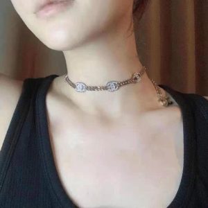 Replica Designer Chanel Women Fashion Rhinestone Choker Necklace
