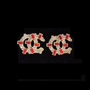 Replica Designer Chanel Women Fashion Rhinestone Double C Earrings