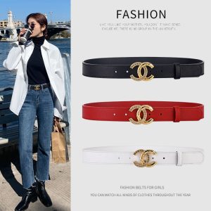 Replica Designer Chanel Women Fashion Rhinestone Double C Letters Belt