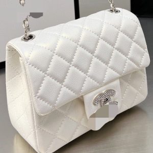 Replica Designer Chanel Women Fashion Rhinestone Double C Letters Chain Crossbody Bag