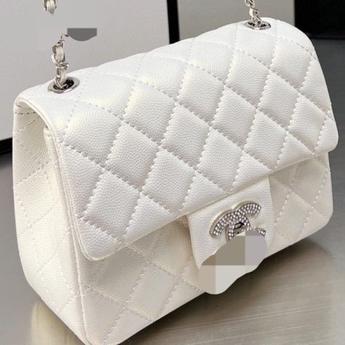 Replica Designer Chanel Women Fashion Rhinestone Double C Letters Chain Crossbody Bag