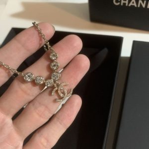 Replica Designer Chanel Women Fashion Rhinestone Letters Necklaces