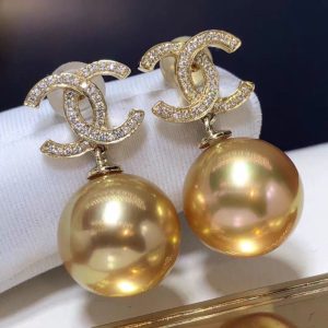 Replica Designer Chanel Women Fashion Rhinestone Pearl Earrings
