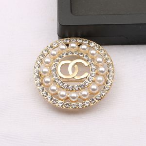 Replica Designer Chanel Women Fashion Round Multi-Layer Pearl Brooch