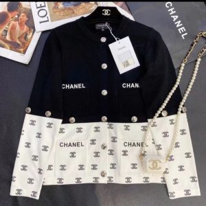 Replica Designer Chanel Women Fashion Round Neck Long Sleeve Knitted Cardigan