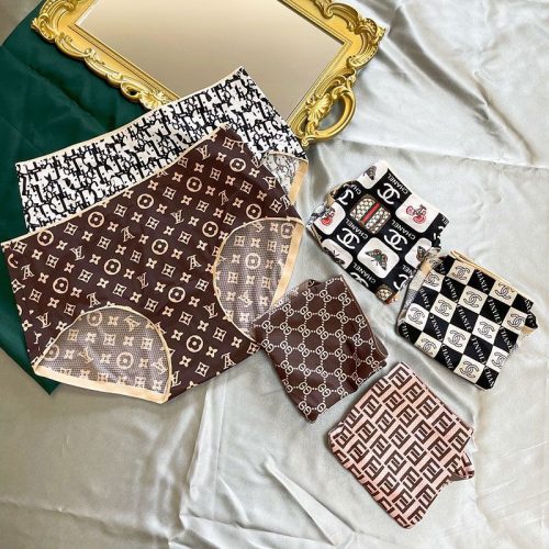 Replica Designer Chanel Women Fashion Seamless Mid-Waist Sexy Ice Silk Panties