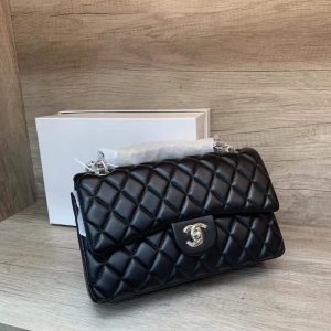Replica Designer Chanel Women Fashion Silver Buckle Chain Double C Sheepskin Bag