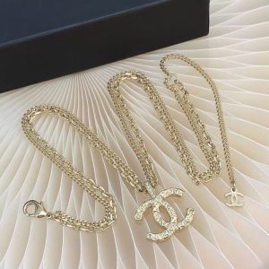 Replica Designer Chanel Women Fashion Simple Double C Double-Layer Necklace