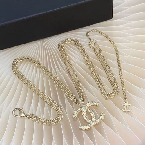 Replica Designer Chanel Women Fashion Simple Double C Double-Layer Necklace